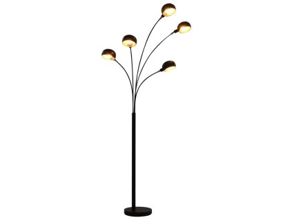 Stojací lampa 200 cm 5 x E14 černo-zlatá 282418