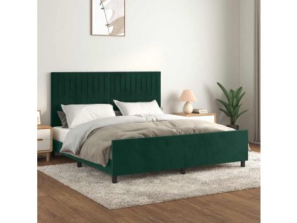 Rám postele s čelem tmavě zelený 180x200 cm samet 3125894