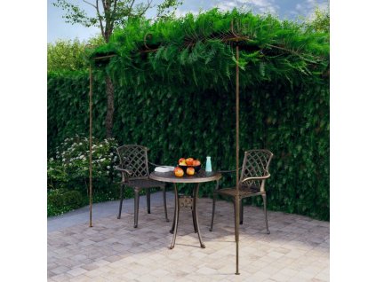Zahradní pergola hnědá s patinou 3 x 3 x 2,5 m železná 313997