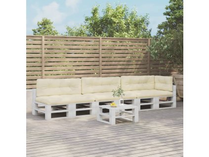 Podušky na palety 7 ks krémové textil 3217147