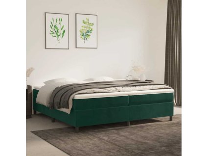 Rám postele s boxspringem tmavě zelená 200 x 200 cm samet 3121141