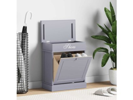 Botník šedý 50 x 28 x 58 cm dřevo pavlovnie 284084