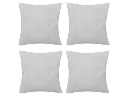 4 bílé povlaky na polštářky bavlna 50 x 50 cm