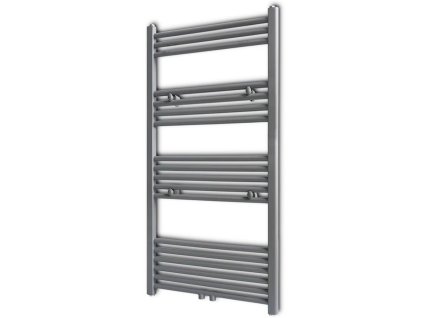Šedý žebříkový radiátor na ručníky rovný ústřední topení 600x1160 mm