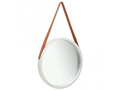 Nástěnné zrcadlo s popruhem 50 cm stříbrné