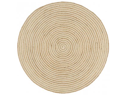 Ručně vyrobený koberec z juty spirálový design bílý 90 cm