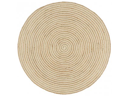 Ručně vyrobený koberec z juty spirálový design bílý 120 cm