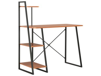 Psací stůl s poličkami černý a hnědý 102 x 50 x 117 cm 20285
