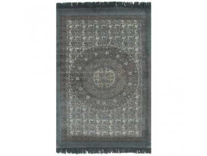 Koberec Kilim se vzorem bavlněný 120 x 180 cm šedý