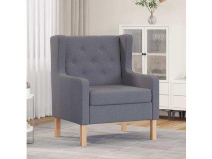 Křeslo šedé textil 245452