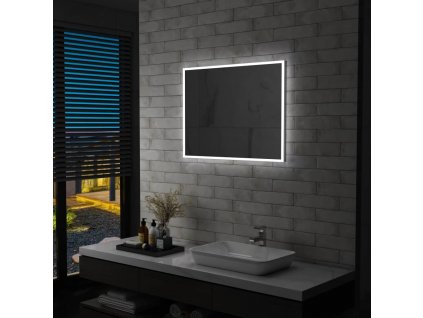 Koupelnové nástěnné zrcadlo s LED osvětlením 80 x 60 cm