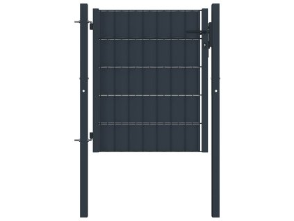 Plotová branka PVC a ocel 100 x 100 cm antracitová 145233