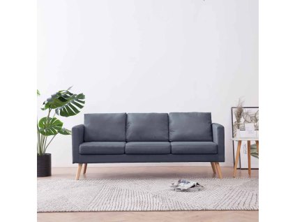 Pohovka trojmístná textilní tmavě šedá 242221