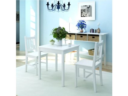 Třídílný jídelní set borové dřevo bílý 242955