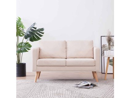 2místná sedačka textilní krémová 281351