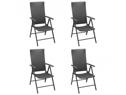 Zahradní křesla 4 ks polyratan černé 313105