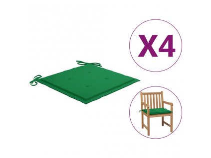 Podušky na zahradní židli 4 ks zelené 50x50x3 cm látka oxford
