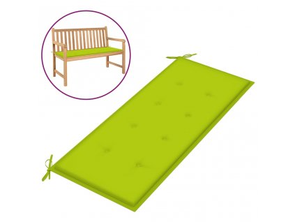 Poduška na zahradní lavici jasně zelená 120x50x3cm látka oxford