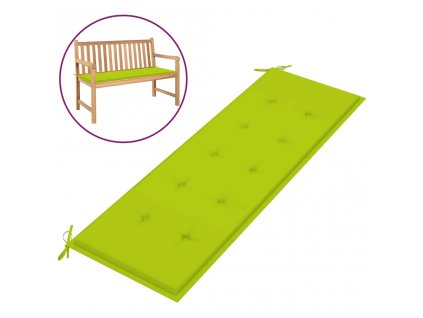 Poduška na zahradní lavici jasně zelená 150x50x3cm látka oxford