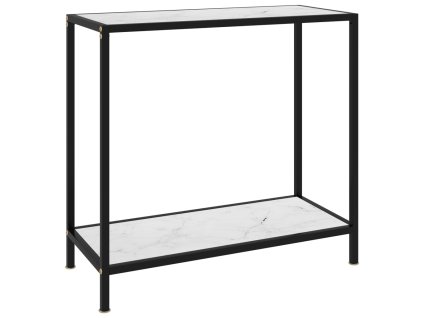 Konzolový stolek bílý 80 x 35 x 75 cm tvrzené sklo 322833