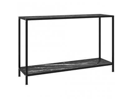 Konzolový stolek černý 120 x 35 x 75 cm tvrzené sklo 322842