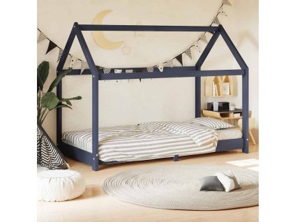 Rám dětské postele šedý masivní borovice 70 x 140 cm 283352