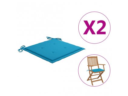 Podušky na zahradní židli 2 ks modré 40x40x3 cm látka oxford
