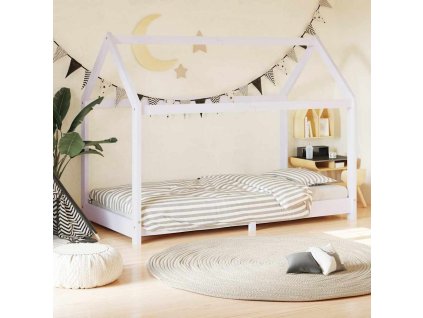 Rám dětské postele bílý masivní borovice 70 x 140 cm 283349