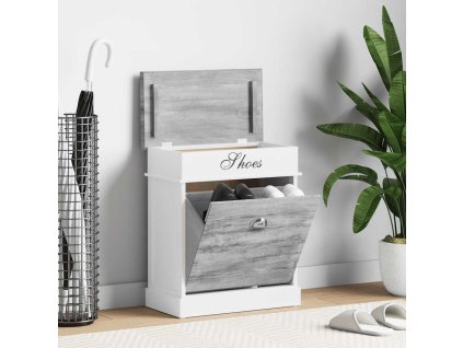 Botník šedý 50 x 28 x 58 cm dřevo pavlovnie 284081