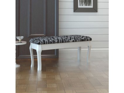 Polstrovaná stolička k toaletnímu stolku dvoumístná, černá, 110 cm