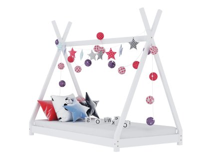 Rám dětské postele bílý masivní borovice 70 x 140 cm 283358