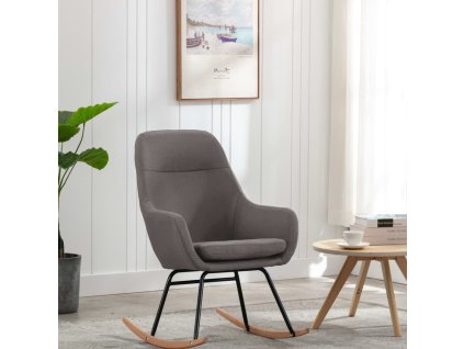 Houpací křeslo světle šedé textil 289537