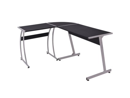 Rohový kancelářský stůl ve tvaru L černý 20132