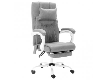 Masážní kancelářská židle šedá textil