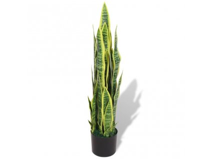 Umělá rostlina sansevieria s květináčem 90 cm zelená