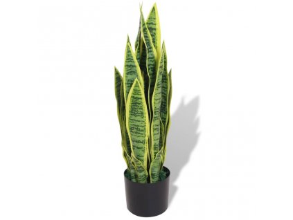 Umělá rostlina sansevieria s květináčem 65 cm zelená