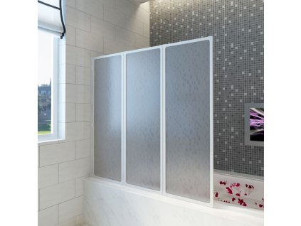 Sprchová a vanová zástěna 117 x 120 cm 3 panely skládací