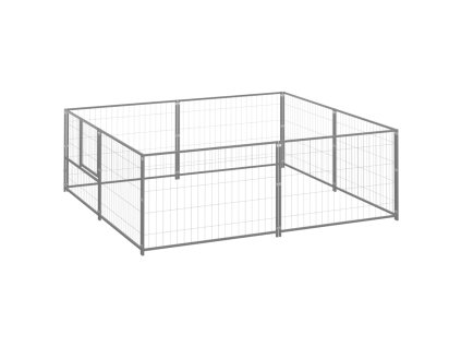 Psí kotec stříbrný 4 m² ocel 3082118