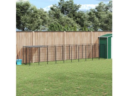 Psí kotec černý 6,05 m² ocel 3082201