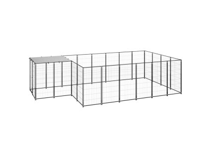 Psí kotec černý 8,47 m² ocel 3082206