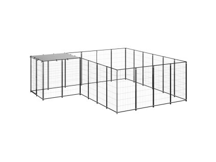 Psí kotec černý 8,47 m² ocel 3082212