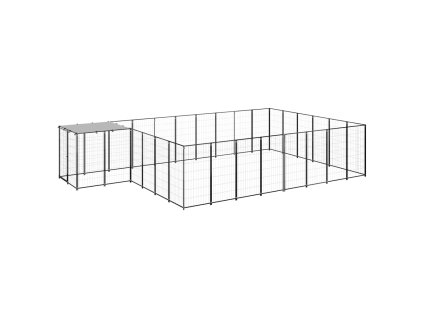 Psí kotec černý 15,73 m² ocel 3082214