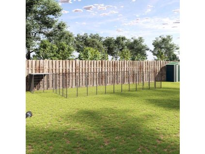 Psí kotec černý 22,99 m² ocel 3082216