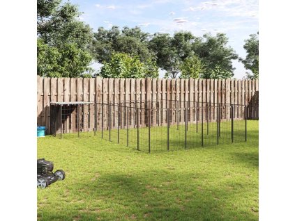 Psí kotec černý 15,73 m² ocel 3082227