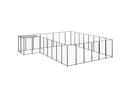 Psí kotec černý 15,73 m² ocel 3082227