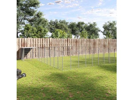 Psí kotec stříbrný 37,51 m² ocel 3082248