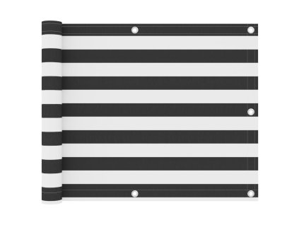 Balkónová zástěna antracitová a bílá 75x300 cm oxfordská látka 134876