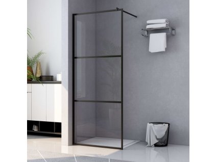 Zástěna do průchozí sprchy čiré ESG sklo černá 80 x 195 cm