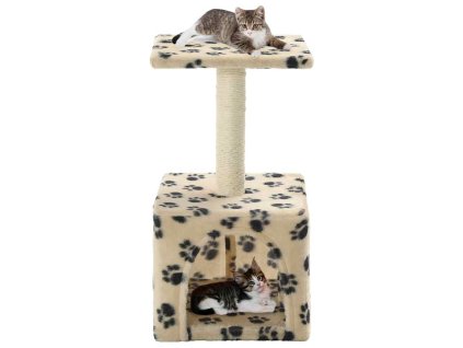 Škrabadlo pro kočky sisalové sloupky 55 cm béžové s potiskem 170540