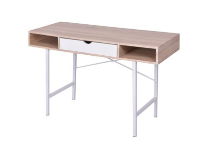 Psací stůl s 1 zásuvkou, dub a bílá barva 20135